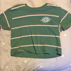 Women’s crop top with Green and White Stripes